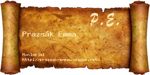 Prazsák Emma névjegykártya