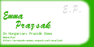 emma prazsak business card