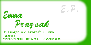 emma prazsak business card